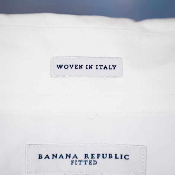 Banana Republic Men's Size 16 - 16 1/2 Long Sleeve Button Up VTG Italian Cotton - Picture 9 of 9